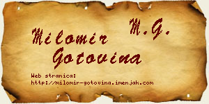 Milomir Gotovina vizit kartica